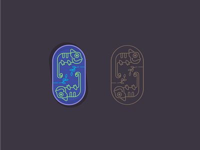 chemeleo badge badges design illustration logodesign pins vector