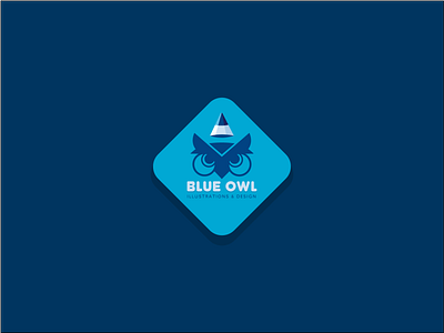 BLUEOWL bird blue design illustration logo owl owl logo vector