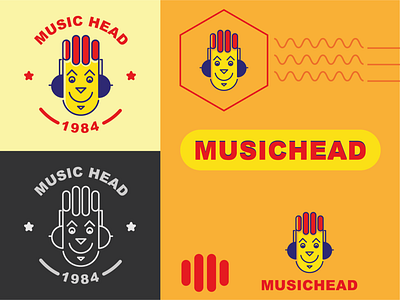 Musichead concept logo branding design logo vector