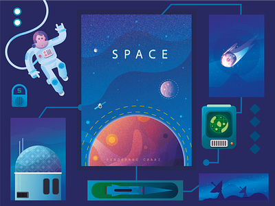 SPACE asteroids astronout concept art design gamedevelopment illustration mobilegames posterdesign