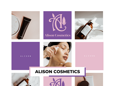 New logo design Alison Cosmetics branding graphic design identity illustration insperation logo vector