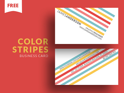 Free - Color Stripes Business Card business card business card freebie cooledition free free business card freebie photoshop template