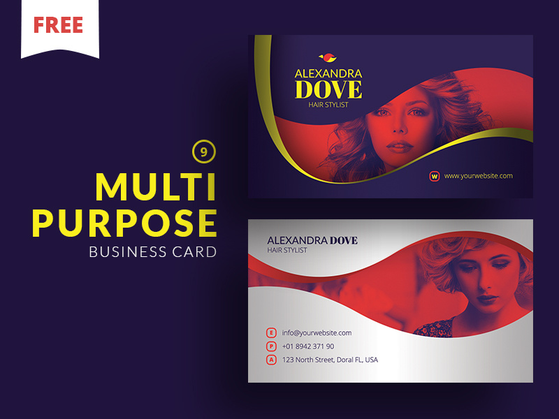 Free - Multipurpose Business Card 9 print template freebie free photoshop template cooledition business card freebie free business card business card