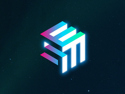 ESM logo concept brand identity branding clean cube elegant graphic identity logo modern