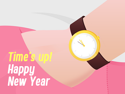 Time's up! design happy new year illustration time vector watch