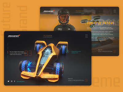 MCLExtreme by McLaren auto f1 formula 1 future landing page motorsport orange racing ui ui design