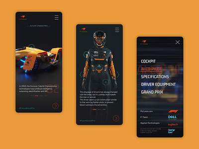 MCLExtreme by McLaren f1 formula1 future ui mclaren mobile mobile ui motorsport orange