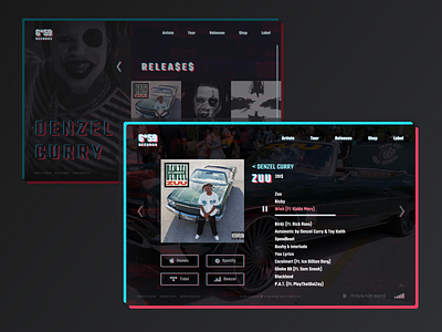 G*59 Label's Artist page music music player ui