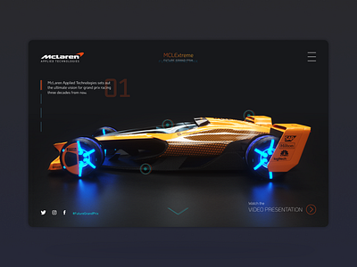 MCLExtreme by McLaren & menu auto f1 formula 1 landing page motorsport onepage orange racing ui ui design