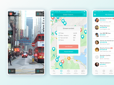 Live Stream App application mobile ui stream streaming app travel app ui ui design video