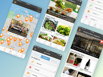 Food App application booking app food app map mapping mobile ui ui design