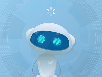 iPepe the AI assistant artificial intelligence assistant character illustration loader messenger robot thinking