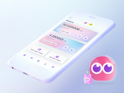 Dapper wallet app app app design application character design crypto wallet cryptocurrency cryptokitties finance app fintech fintech app mobile app mobile ui neomorphism wallet