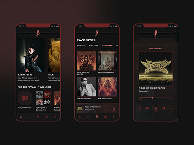 Alternative music streaming service application dark theme dark ui mobile ui music music app music player music streaming spotify streaming app ui ui design