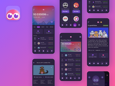 Dapper wallet app app application banking blockchain crypto crypto wallet cryptocurrency dark app dark ui finance fintech fintech app wallet wallet app wallet ui