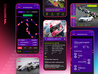 W Series racing app app design auto dark theme f1 mobile ui motorsport sport streaming app ui design wseries