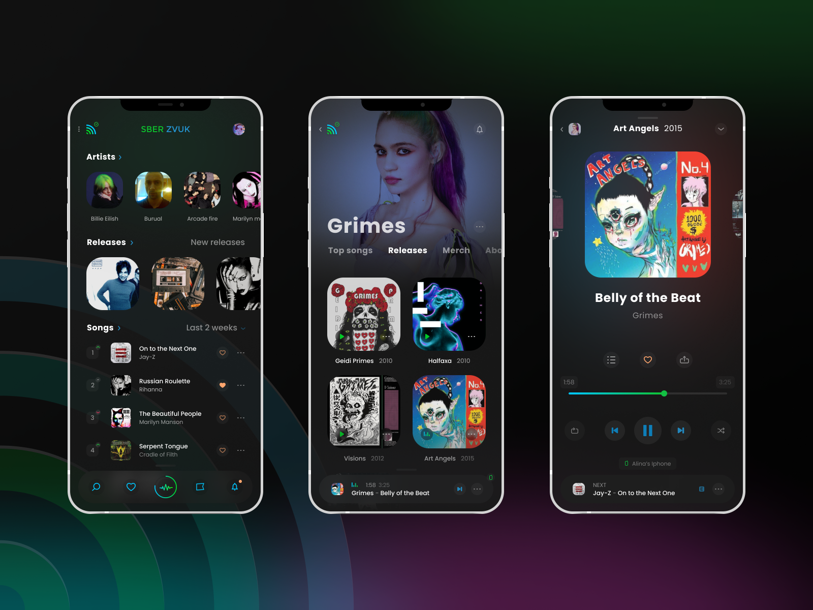 Sber Zvuk music app by Vito Lolinov on Dribbble