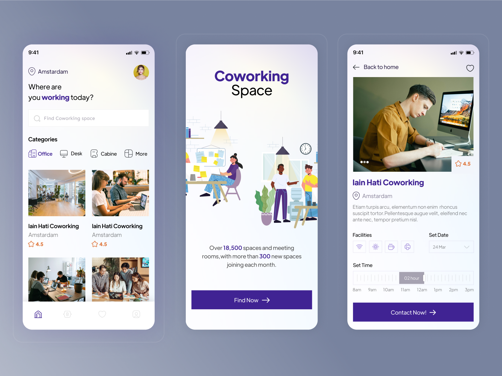 Co-working Space Mobile App by Gaurav Bhangu on Dribbble