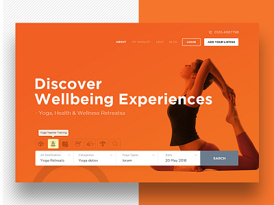 Yoga dashboard health orange search website well being yoga