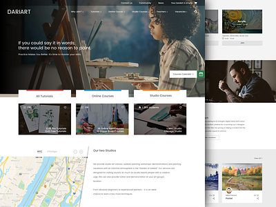 Landing Page for Painting School ecommerce footer header landing page menu navigation ui ux web website