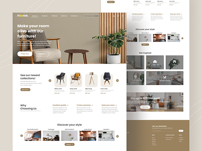 Floorish - Furniture web landing page furniture landing page web design website