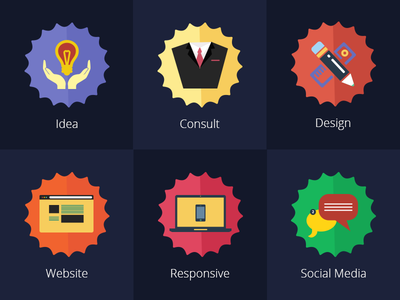 Freebie PSD : Flat Serivces Icons