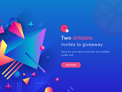 2 Dribbble Invites debut design dribbble invite home page invitation invite thanks