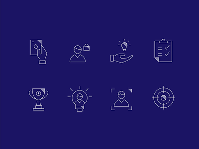 Business Icons agenda business clean graphic designer icon set icons idea outline personal risk security simple target web design winner