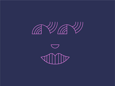 Lines design face graphic design icon illustraion line lineart pictogram simple ui woman