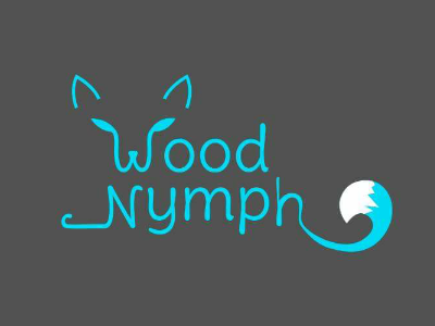 WoodNymph Logo Design blue brand fox graphic design line logo simple typography