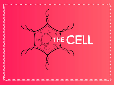 The Cell Logo cell design dna gradient molecular organization pink