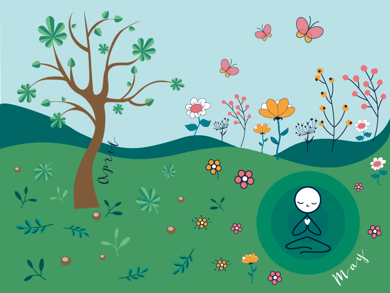 Printable Calendar Story storytell planner stick man flower spring illustration design print calendar