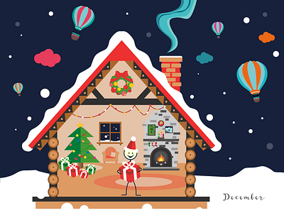 Printable Calendar Story calendar christmas design gift house illustration planner print stickman storytell winter