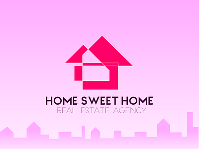 Home Sweet Home brand logo pink real estate