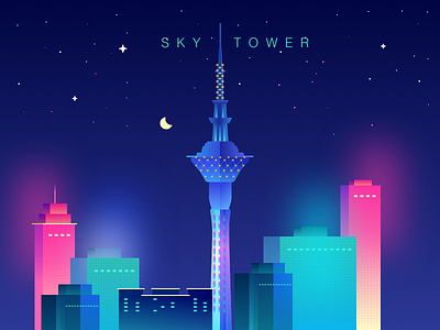 Sky Tower design illustration