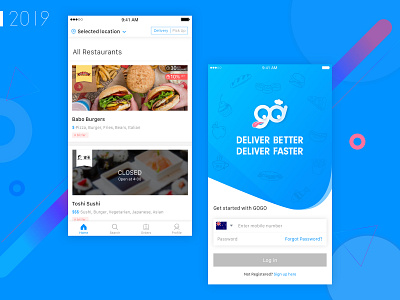 GOGO Delivery Food App Design app design icon ui