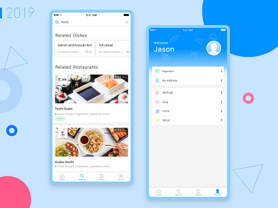 Search & Profiles app design icon ui