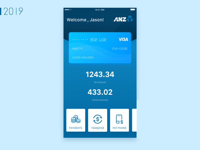 ANZ Bank App Redesign animation app design ui ux