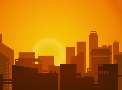 Minimalistic city background(3/4) 2d background city concept design graphic design illustration minimalistic sun sunshine wallpaper yellow
