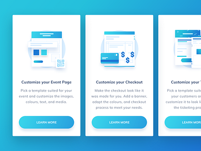 Features Card design features icon icon set iconspace illustration landing page line icon onboarding ticket ticket booking vector walktrough