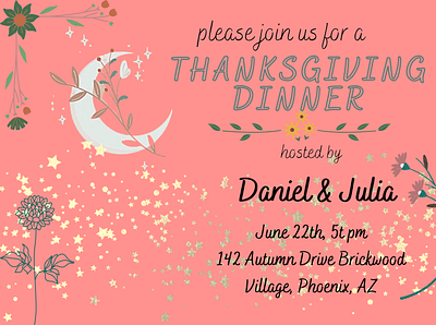 thanksgiving invitation letter design graphic design