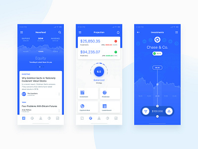 Robo Advisor - Newsfeed, Projection & Investment app dashboard email finance financial flat ios mobile robo advisor statistics ui