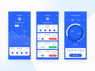 Predictions & Capital Risk app dashboard email finance financial flat ios mobile robo advisor statistics ui