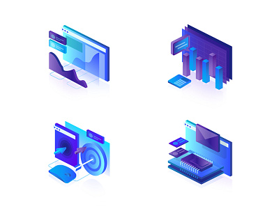 Feature Icon artificial bounce click engage graph icon intelli isometric rate widget