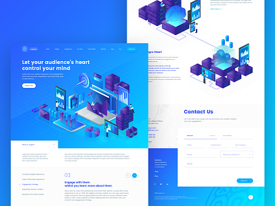 Landing Page for Product Analytics A.I artificial intelligence icon illustration isometric landing page