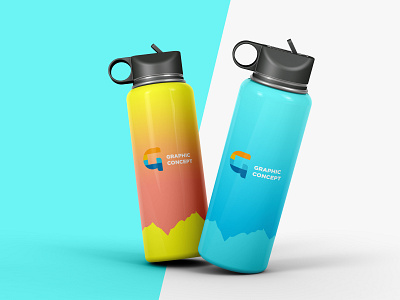 Two different colors water bottle mockup beverage packaging branding design graphic concept graphic design graphic designer inspire logo logo mockup mockup mockup concept mockup design mockups photoshop mockup product mockup psd sports water bottle mockup two water bottle water bottle mockup