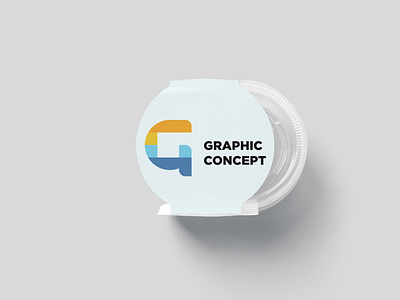 Transparent container with label mockup