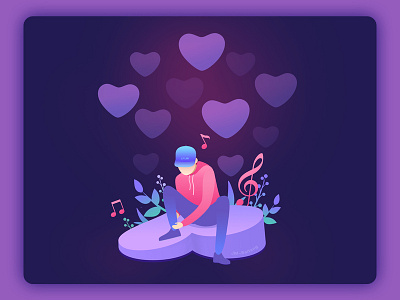 JJLIN 1 design heart jjlin man music purple valentines day