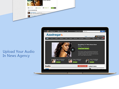 Upload Your Audio in News Agency audio homepage landing landing page news news agency ui ux web webdesign website