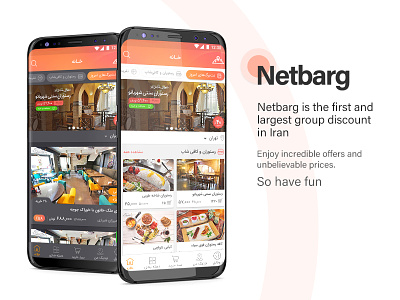 Netbarg Home Application app applicatin daily deals deal deal of the days discount coupons homepage netbarg offers shopping ui design ui ux